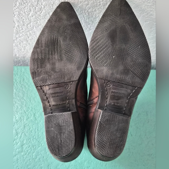 Western Ankle Boots Distressed Leather Pointed Toe Side Zip Emanuele Crasto - Picture 11 of 13